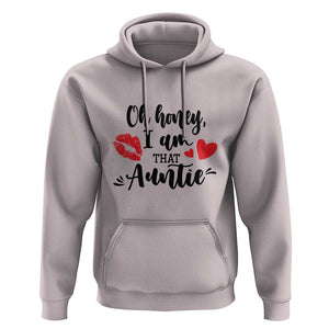 Aunt Hoodie Oh Honey I'm That Auntie Heart Lips TS11 Ice Gray Print Your Wear