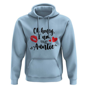 Aunt Hoodie Oh Honey I'm That Auntie Heart Lips TS11 Light Blue Print Your Wear