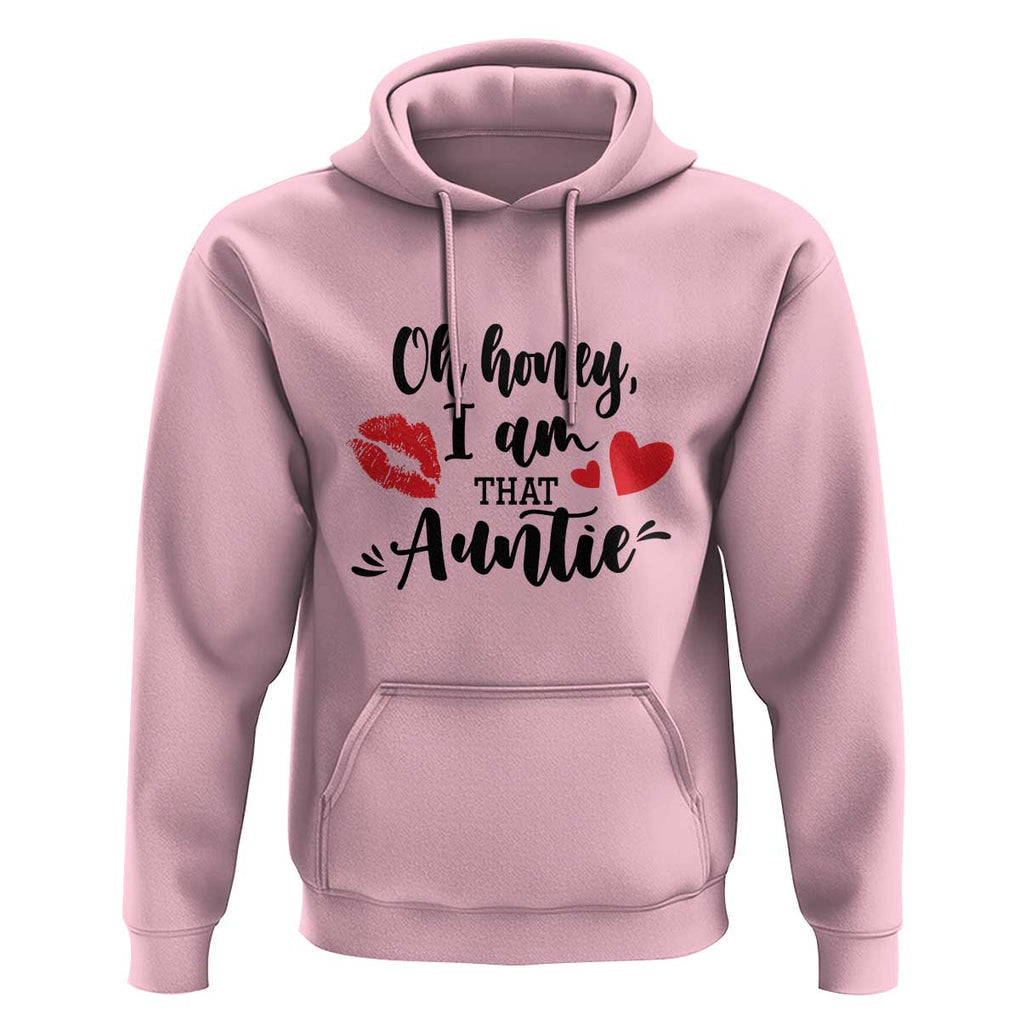 Aunt Hoodie Oh Honey I'm That Auntie Heart Lips TS11 Light Pink Print Your Wear