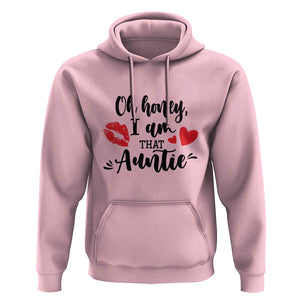 Aunt Hoodie Oh Honey I'm That Auntie Heart Lips TS11 Light Pink Print Your Wear