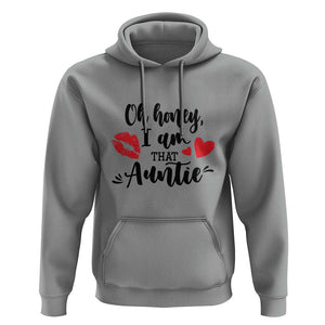 Aunt Hoodie Oh Honey I'm That Auntie Heart Lips TS11 Sport Gray Print Your Wear