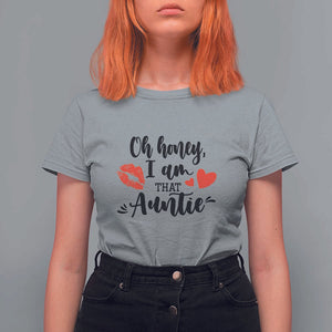 Aunt T Shirt For Women Oh Honey I'm That Auntie Heart Lips TS11 Sport Gray Print Your Wear