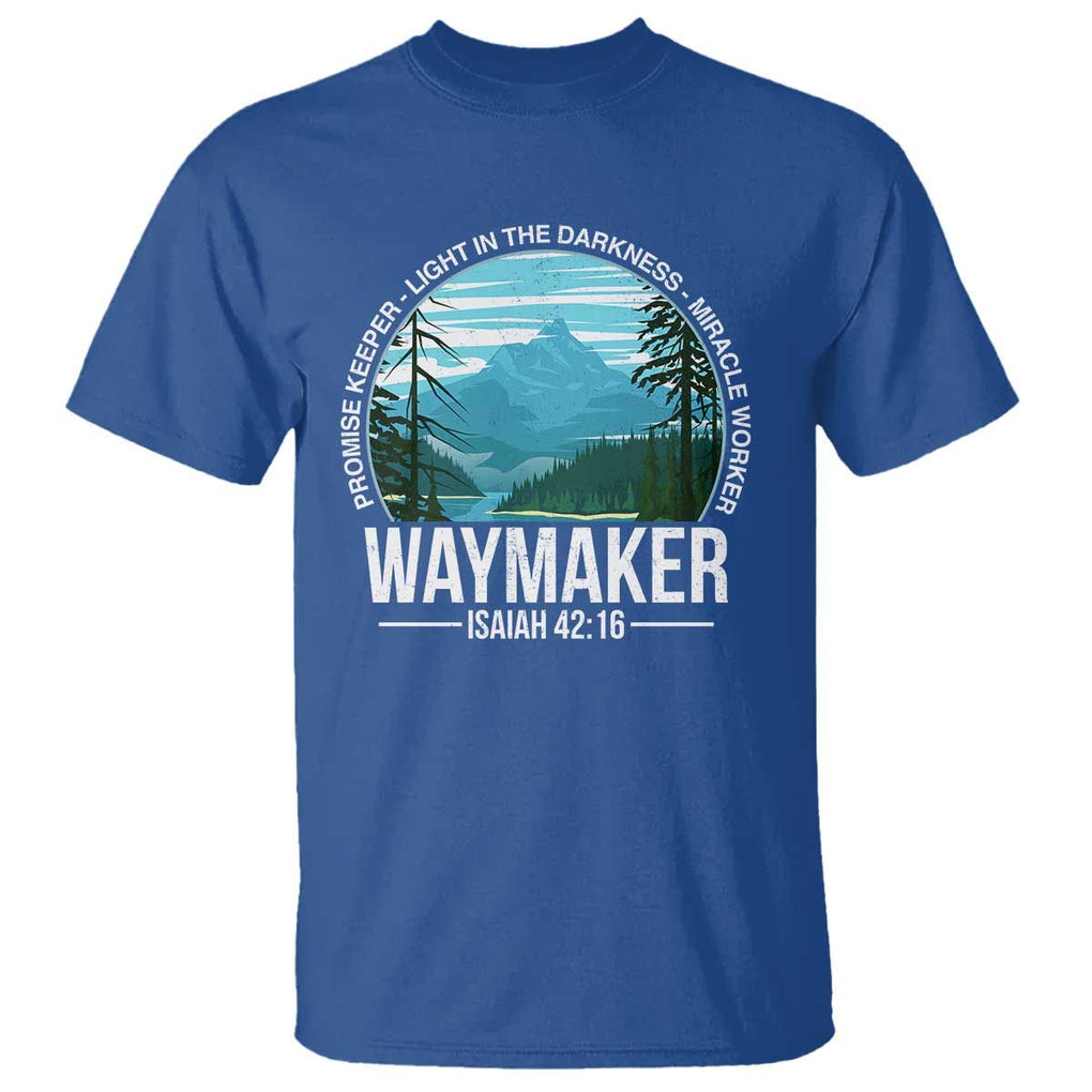Christian T Shirt Waymaker Promise Keeper Light In The Darkness Miracle Worker Bible Verse TS11 Royal Blue Print Your Wear