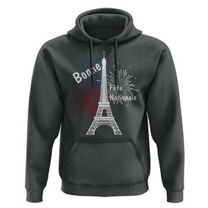 Eiffel Tower France Hoodie Bonne Fete Natiionale Paris Bastille Day TS11 Dark Heather Print Your Wear