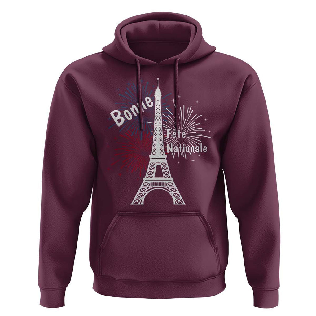 Eiffel Tower France Hoodie Bonne Fete Natiionale Paris Bastille Day TS11 Maroon Print Your Wear