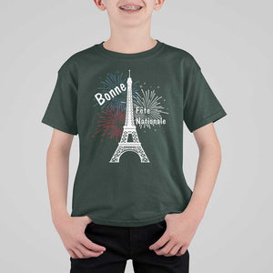 Eiffel Tower France T Shirt For Kid Bonne Fete Natiionale Paris Bastille Day TS11 Dark Forest Green Print Your Wear