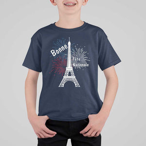 Eiffel Tower France T Shirt For Kid Bonne Fete Natiionale Paris Bastille Day TS11 Navy Print Your Wear