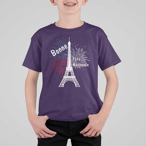 Eiffel Tower France T Shirt For Kid Bonne Fete Natiionale Paris Bastille Day TS11 Purple Print Your Wear