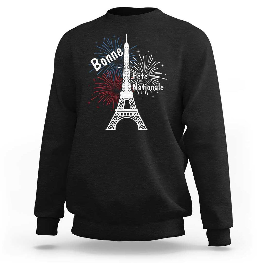 Eiffel Tower France Sweatshirt Bonne Fete Natiionale Paris Bastille Day TS11 Black Print Your Wear