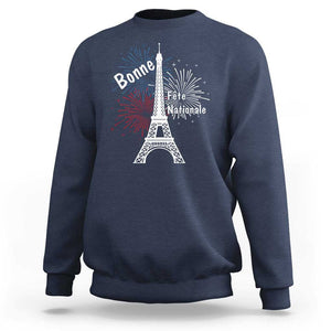 Eiffel Tower France Sweatshirt Bonne Fete Natiionale Paris Bastille Day TS11 Navy Print Your Wear