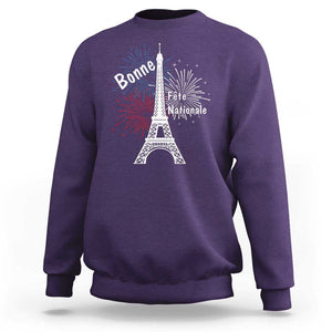 Eiffel Tower France Sweatshirt Bonne Fete Natiionale Paris Bastille Day TS11 Purple Print Your Wear