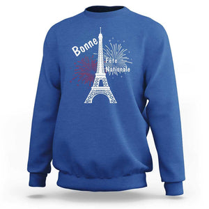 Eiffel Tower France Sweatshirt Bonne Fete Natiionale Paris Bastille Day TS11 Royal Blue Print Your Wear