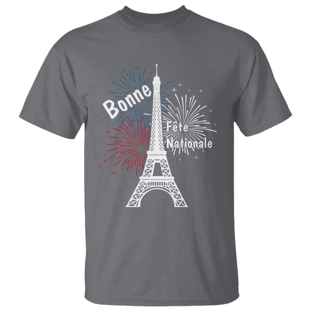 Eiffel Tower France T Shirt Bonne Fete Natiionale Paris Bastille Day TS11 Charcoal Print Your Wear
