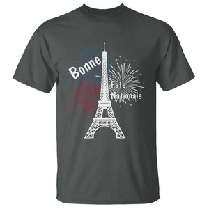 Eiffel Tower France T Shirt Bonne Fete Natiionale Paris Bastille Day TS11 Dark Heather Print Your Wear