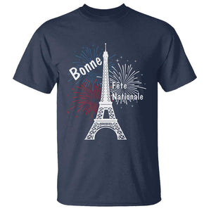 Eiffel Tower France T Shirt Bonne Fete Natiionale Paris Bastille Day TS11 Navy Print Your Wear