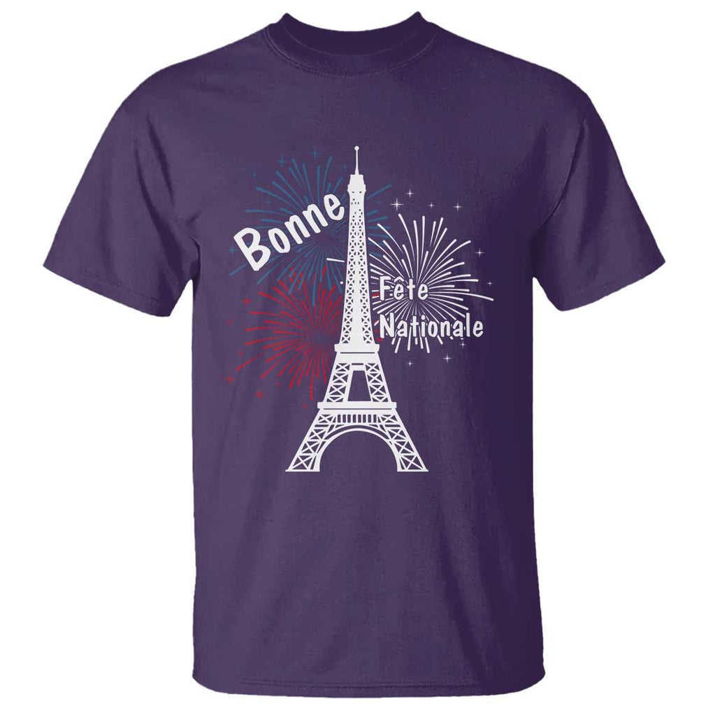 Eiffel Tower France T Shirt Bonne Fete Natiionale Paris Bastille Day TS11 Purple Print Your Wear
