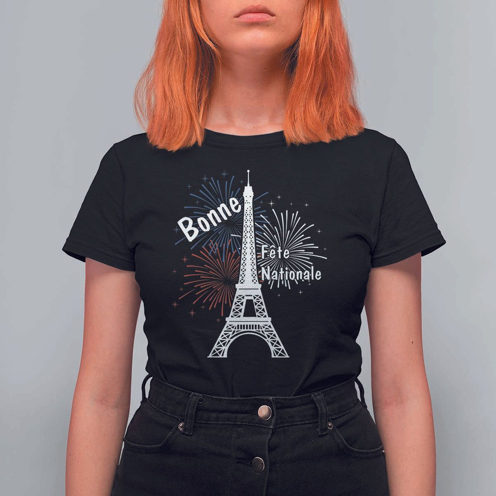Eiffel Tower France T Shirt For Women Bonne Fete Natiionale Paris Bastille Day TS11 Black Print Your Wear