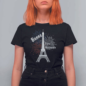 Eiffel Tower France T Shirt For Women Bonne Fete Natiionale Paris Bastille Day TS11 Black Print Your Wear