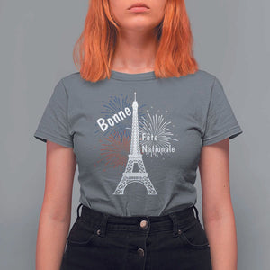 Eiffel Tower France T Shirt For Women Bonne Fete Natiionale Paris Bastille Day TS11 Charcoal Print Your Wear