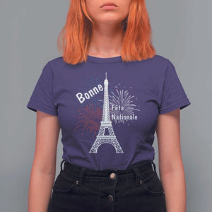 Eiffel Tower France T Shirt For Women Bonne Fete Natiionale Paris Bastille Day TS11 Purple Print Your Wear