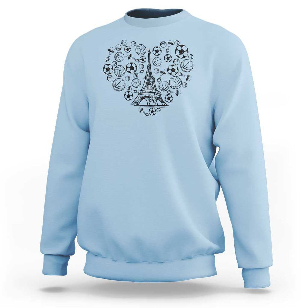Eiffel Tower France Sweatshirt Ole French Paris Sport Lover TS11 Light Blue Print Your Wear