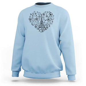 Eiffel Tower France Sweatshirt Ole French Paris Sport Lover TS11 Light Blue Print Your Wear