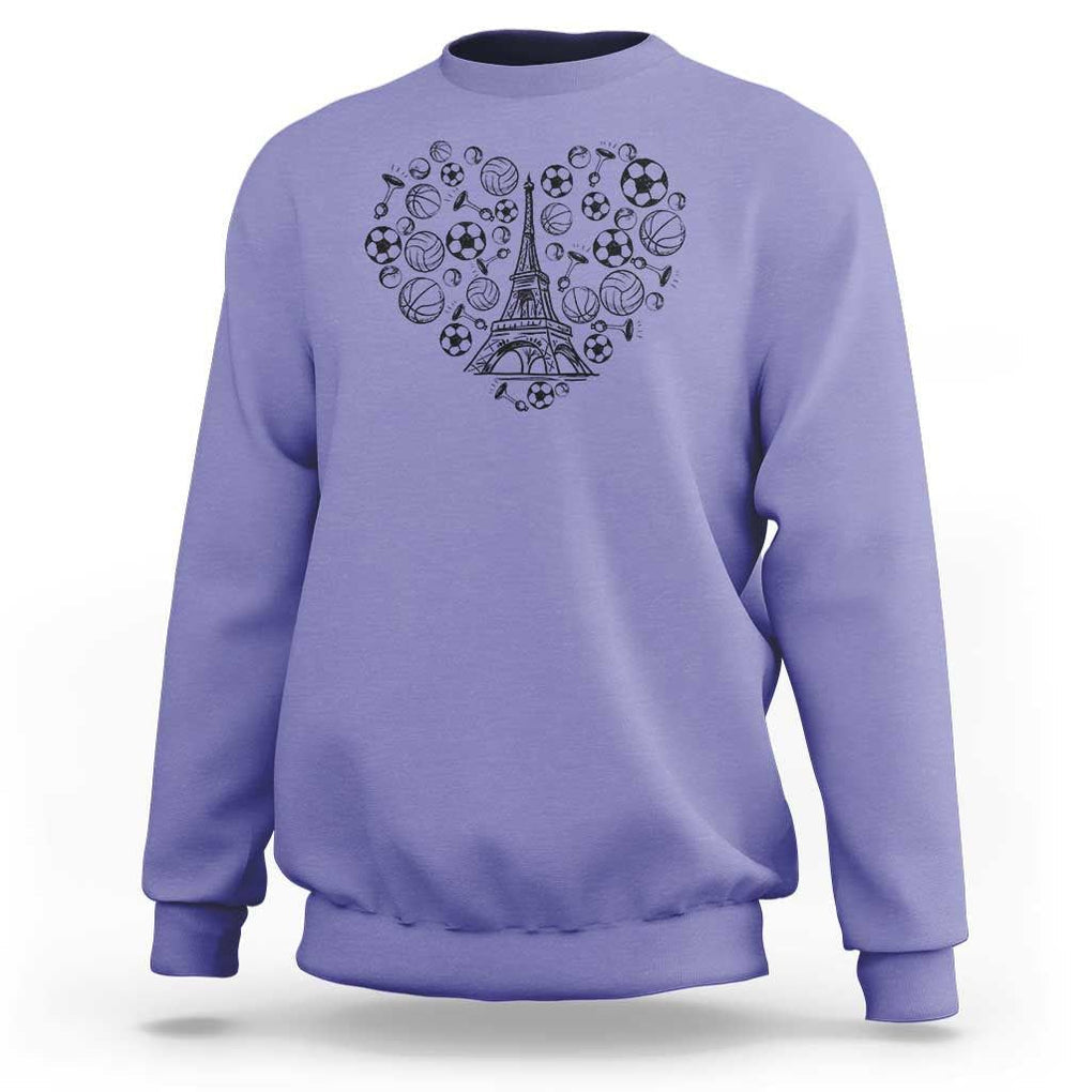 Eiffel Tower France Sweatshirt Ole French Paris Sport Lover TS11 Violet Print Your Wear