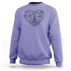 Eiffel Tower France Sweatshirt Ole French Paris Sport Lover TS11 Violet Print Your Wear