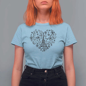 Eiffel Tower France T Shirt For Women Ole French Paris Sport Lover TS11 Light Blue Print Your Wear