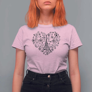 Eiffel Tower France T Shirt For Women Ole French Paris Sport Lover TS11 Light Pink Print Your Wear