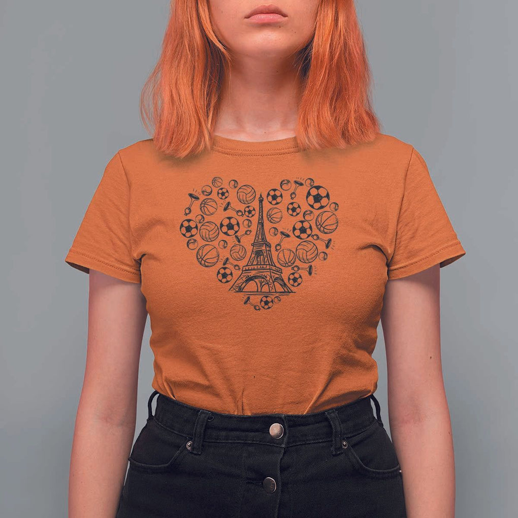 Eiffel Tower France T Shirt For Women Ole French Paris Sport Lover TS11 Orange Print Your Wear