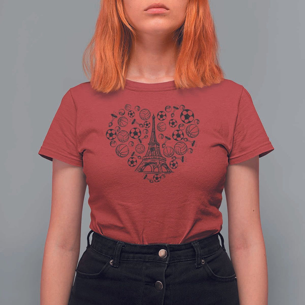 Eiffel Tower France T Shirt For Women Ole French Paris Sport Lover TS11 Red Print Your Wear
