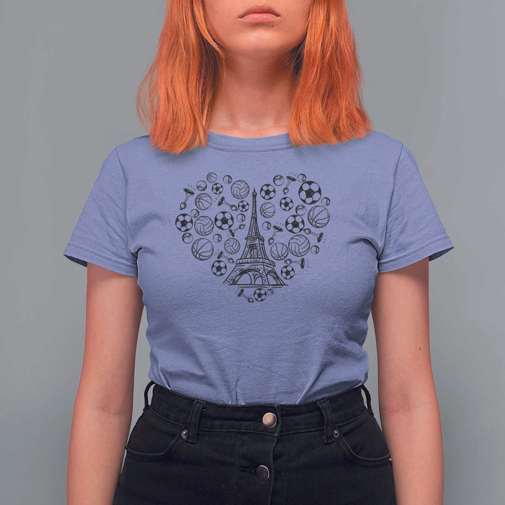 Eiffel Tower France T Shirt For Women Ole French Paris Sport Lover TS11 Violet Print Your Wear