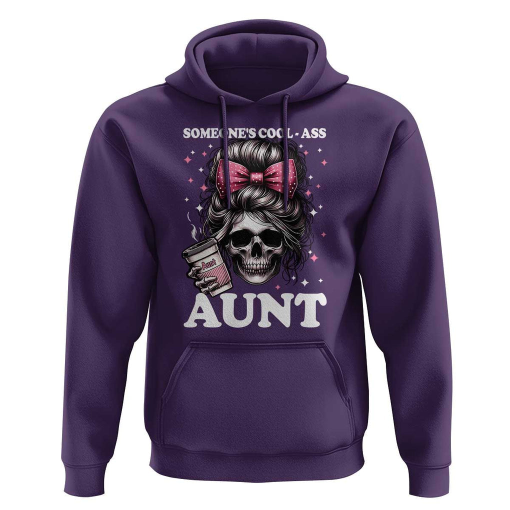 Funny Aunt Hoodie Someone's Cool Ass Auntie Skull Coffee TS11 Purple Print Your Wear