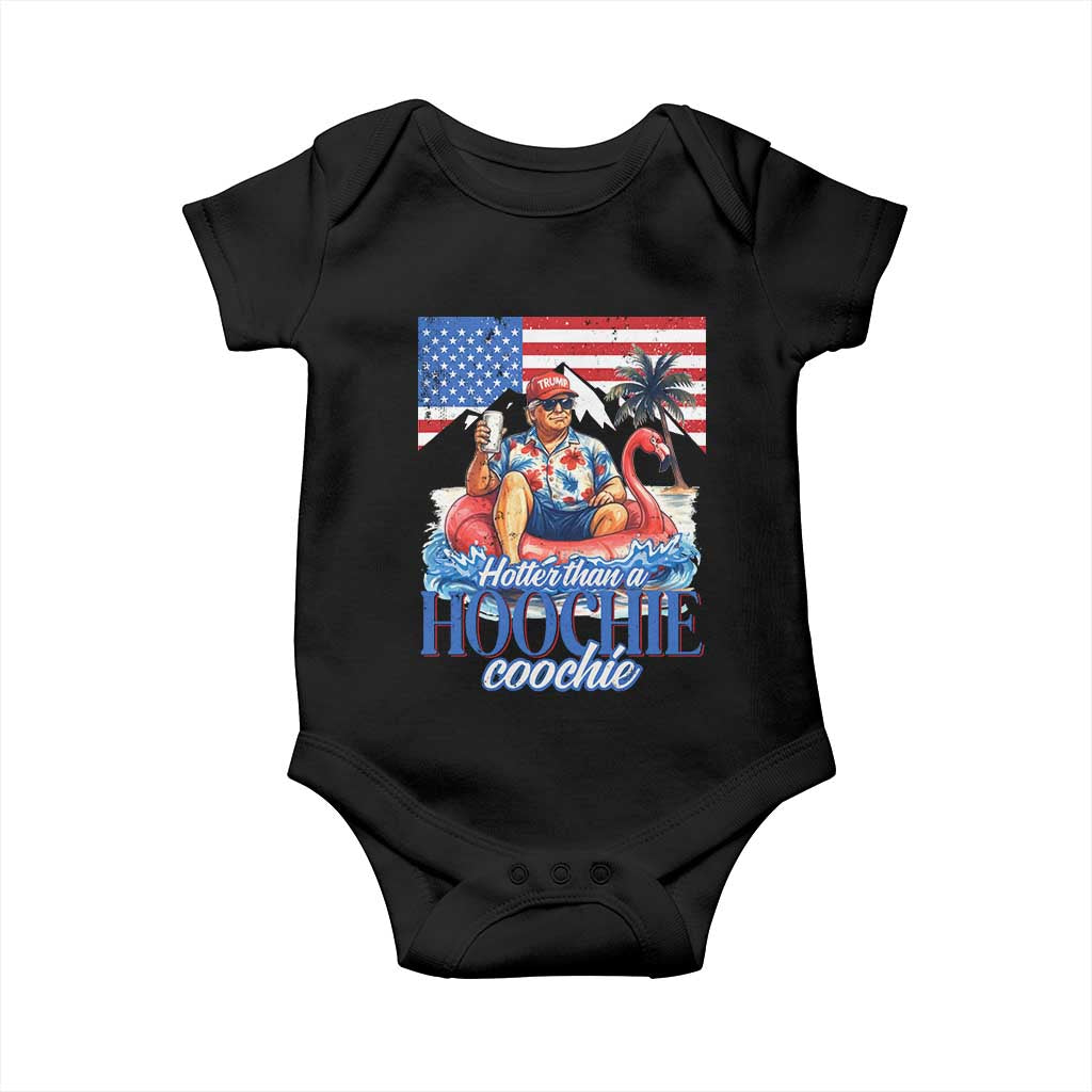 Funny Trump Beer Summer Vibes Baby Onesie Hotter Than A Hoochie Trump Coochie TS11 Black Print Your Wear