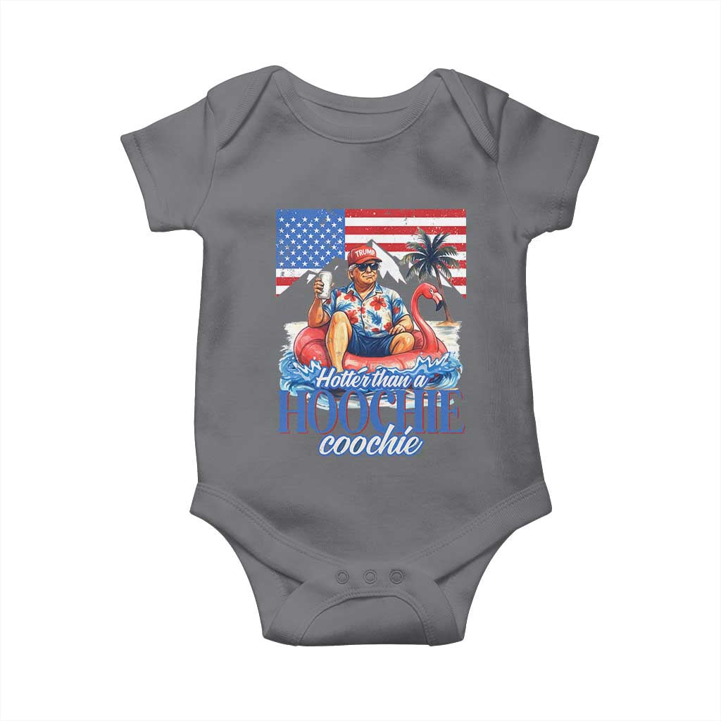Funny Trump Beer Summer Vibes Baby Onesie Hotter Than A Hoochie Trump Coochie TS11 Charcoal Print Your Wear
