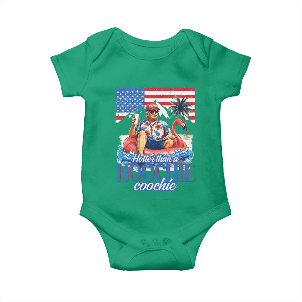 Funny Trump Beer Summer Vibes Baby Onesie Hotter Than A Hoochie Trump Coochie TS11 Irish Green Print Your Wear