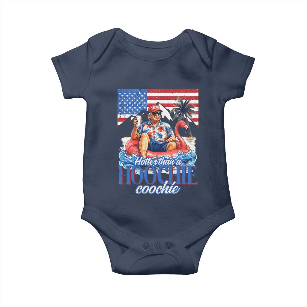 Funny Trump Beer Summer Vibes Baby Onesie Hotter Than A Hoochie Trump Coochie TS11 Navy Print Your Wear