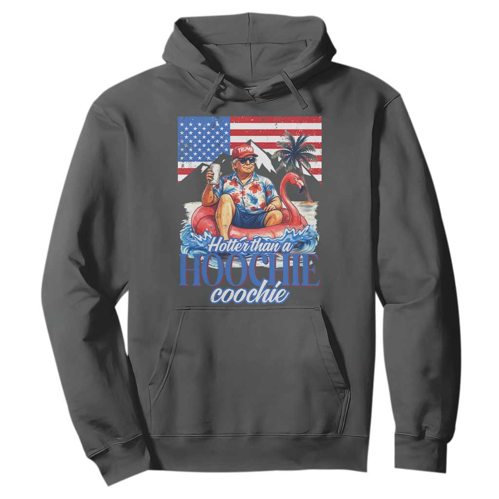 Funny Trump Beer Summer Vibes Hoodie Hotter Than A Hoochie Trump Coochie TS11 Dark Heather Print Your Wear