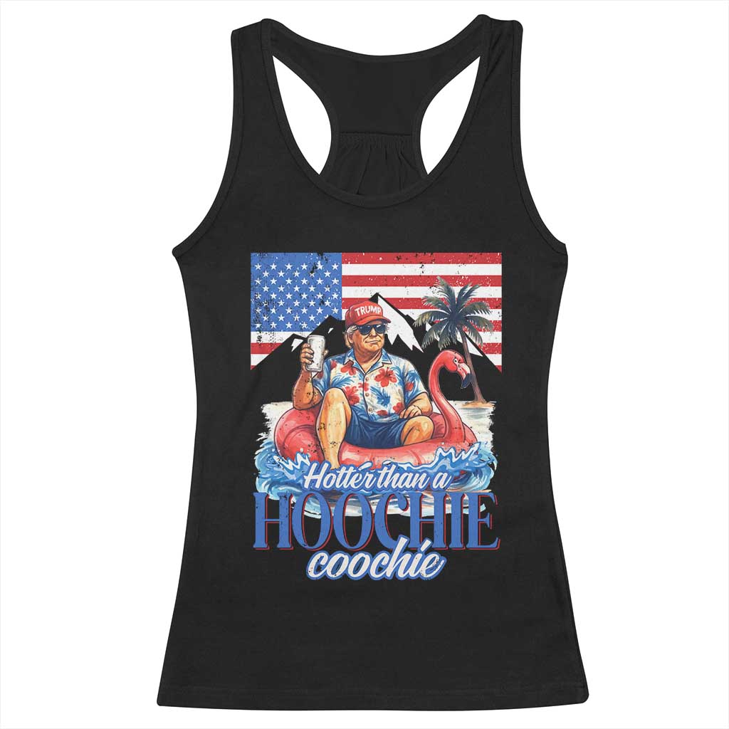 Funny Trump Beer Summer Vibes Racerback Tank Top Hotter Than A Hoochie Trump Coochie TS11 Black Print Your Wear