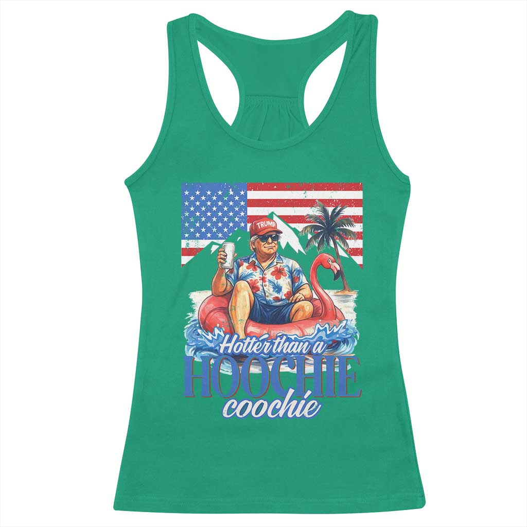 Funny Trump Beer Summer Vibes Racerback Tank Top Hotter Than A Hoochie Trump Coochie TS11 Irish Green Print Your Wear