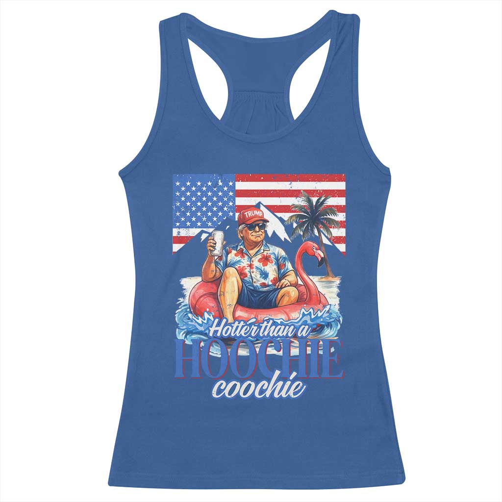 Funny Trump Beer Summer Vibes Racerback Tank Top Hotter Than A Hoochie Trump Coochie TS11 Royal Blue Print Your Wear