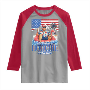 Funny Trump Beer Summer Vibes Raglan Shirt Hotter Than A Hoochie Trump Coochie TS11 Sport Gray Red Print Your Wear