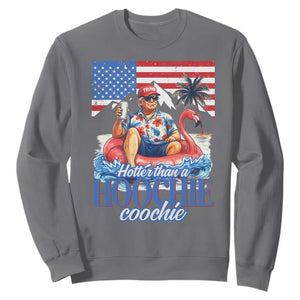 Funny Trump Beer Summer Vibes Sweatshirt Hotter Than A Hoochie Trump Coochie TS11 Charcoal Print Your Wear