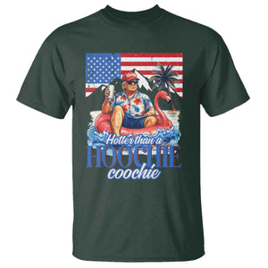 Funny Trump Beer Summer Vibes T Shirt Hotter Than A Hoochie Trump Coochie TS11 Dark Forest Green Print Your Wear
