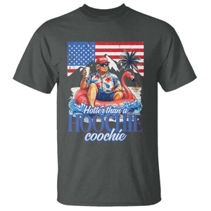 Funny Trump Beer Summer Vibes T Shirt Hotter Than A Hoochie Trump Coochie TS11 Dark Heather Print Your Wear