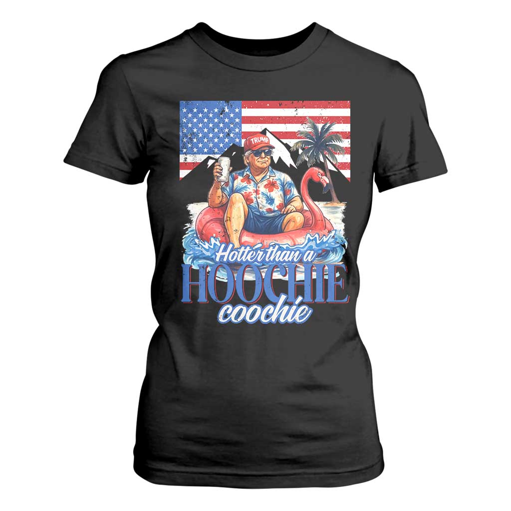 Funny Trump Beer Summer Vibes T Shirt For Women Hotter Than A Hoochie Trump Coochie TS11 Black Print Your Wear