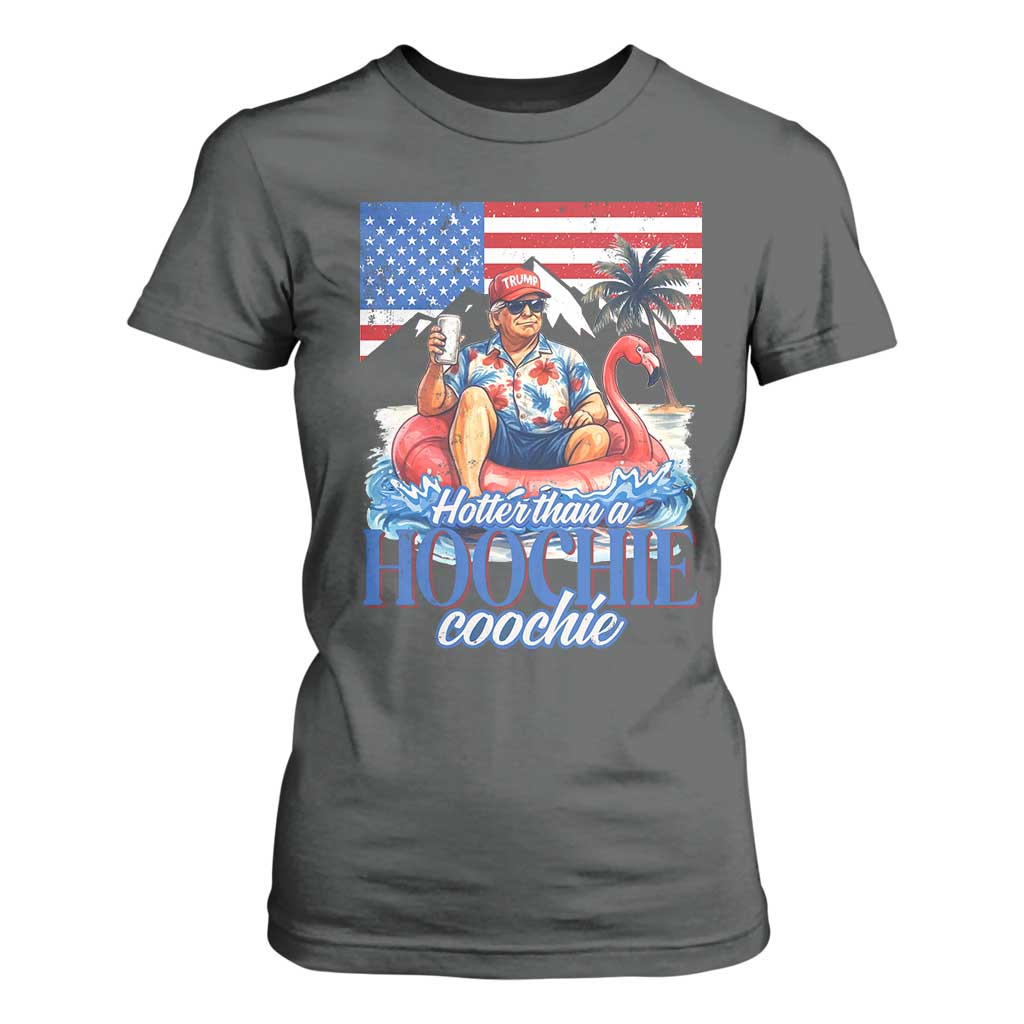 Funny Trump Beer Summer Vibes T Shirt For Women Hotter Than A Hoochie Trump Coochie TS11 Dark Heather Print Your Wear