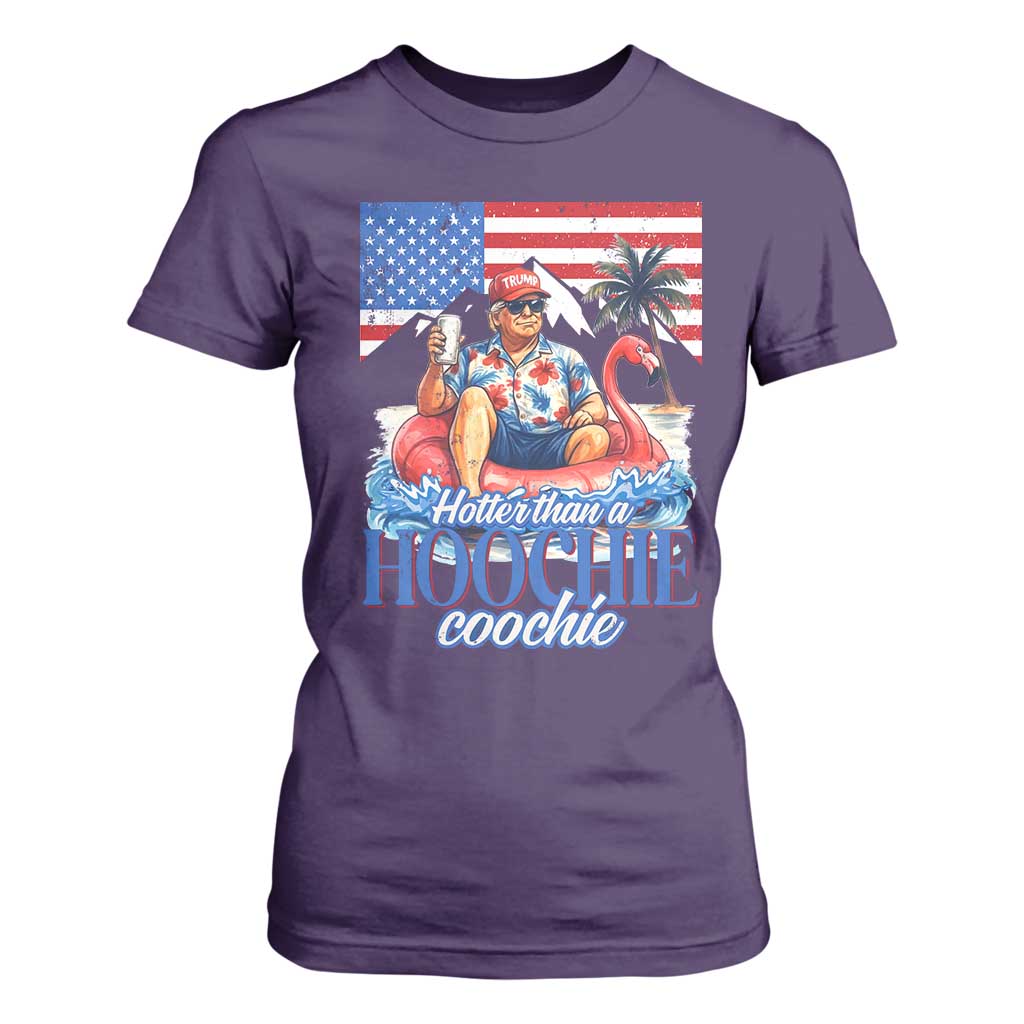 Funny Trump Beer Summer Vibes T Shirt For Women Hotter Than A Hoochie Trump Coochie TS11 Purple Print Your Wear