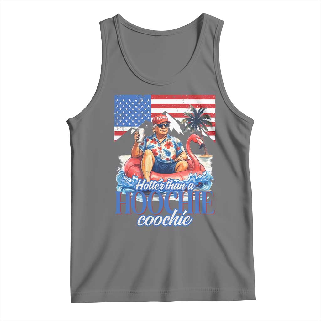 Funny Trump Beer Summer Vibes Tank Top Hotter Than A Hoochie Trump Coochie TS11 Black Heather Print Your Wear